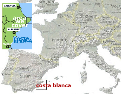 The area we cover in Spain The area we cover in Spain